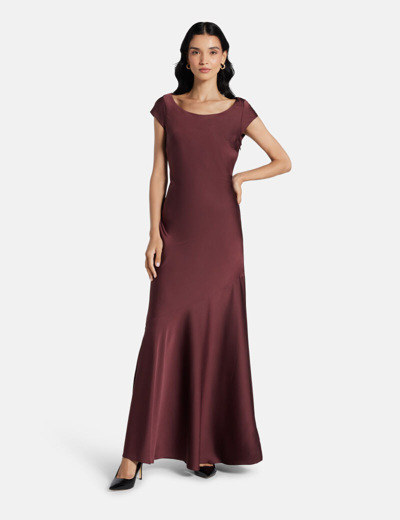 Long satin bodycon dress