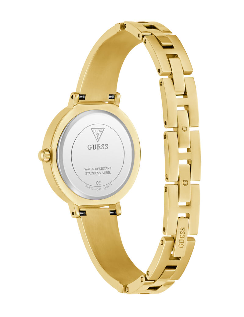 Ladies Yellow Gold Tone Round Analog Watch
