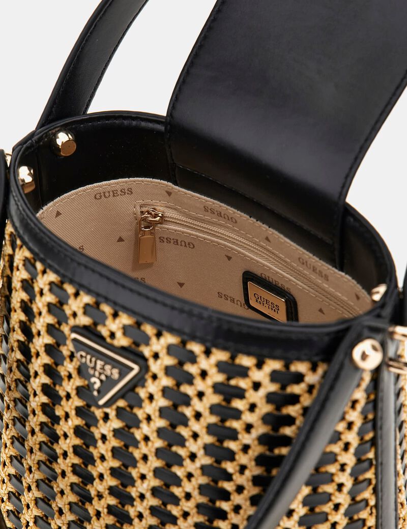 Atalia raffia mini bucket bag
