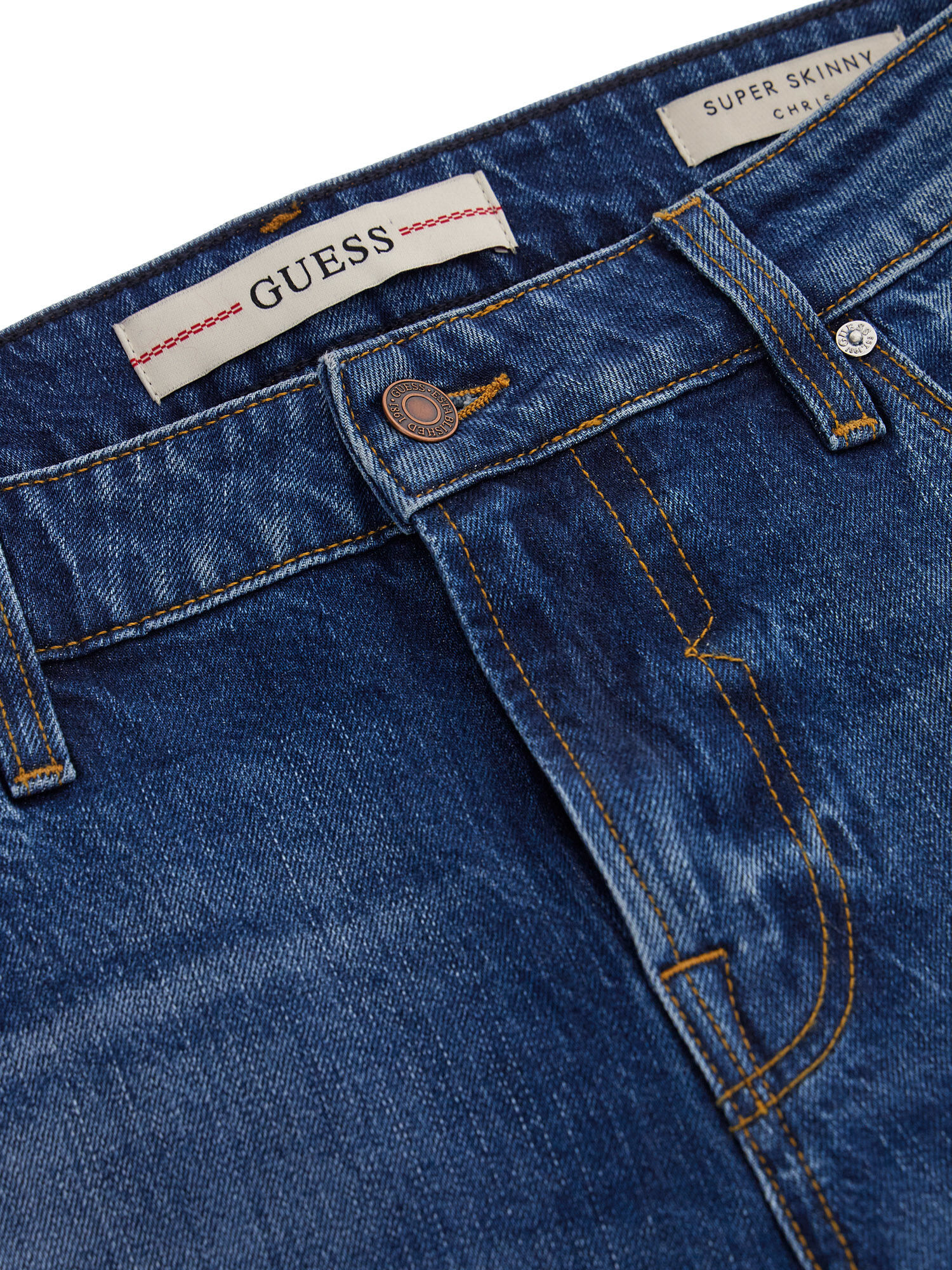 Shop GUESS Online Mid Rise Skinny Denim Pant