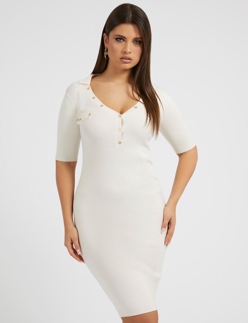 Polo Collar Sweater Dress Polo Collar Sweater Dress