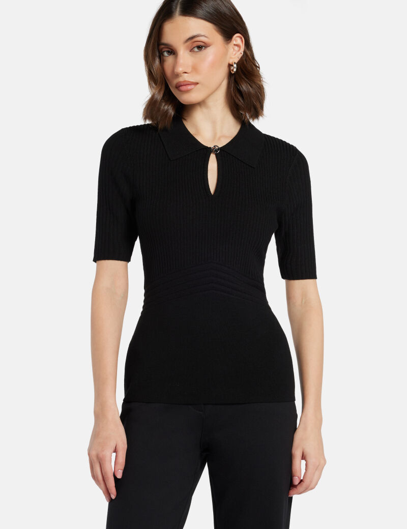 Flora cut-out sweater polo