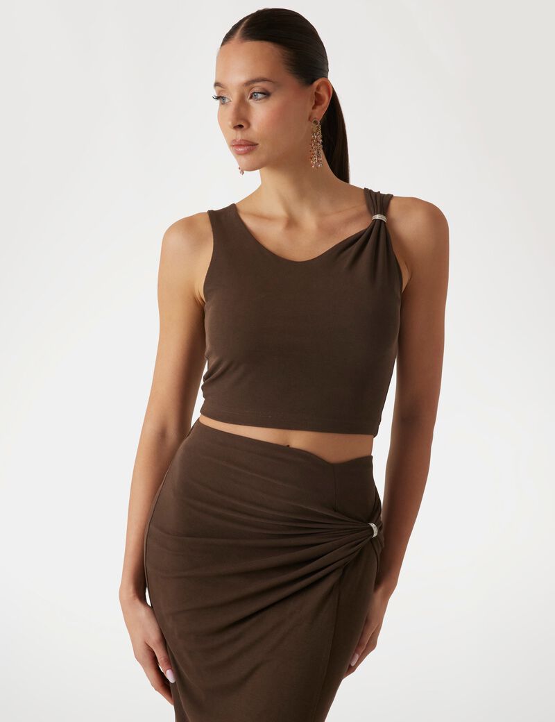Cropped sleeveless top