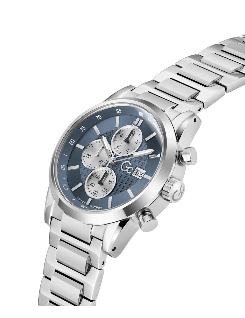 Gc Dress Men S 3540 D Mvmt Blue Dail 10 Amt Silver Stainless Steel Brct