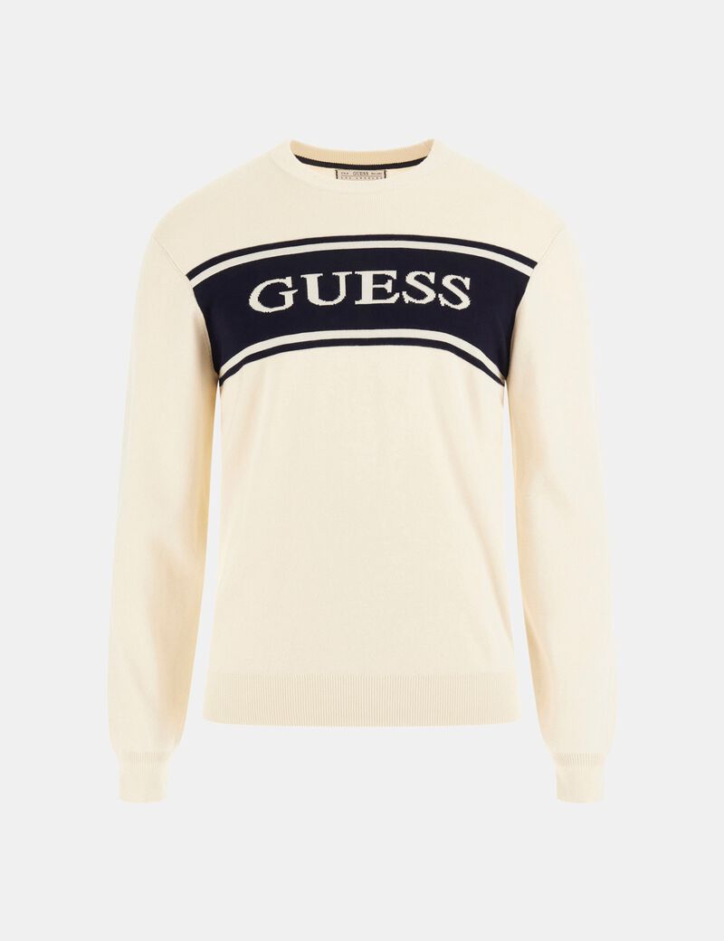 Two-toned logo sweater