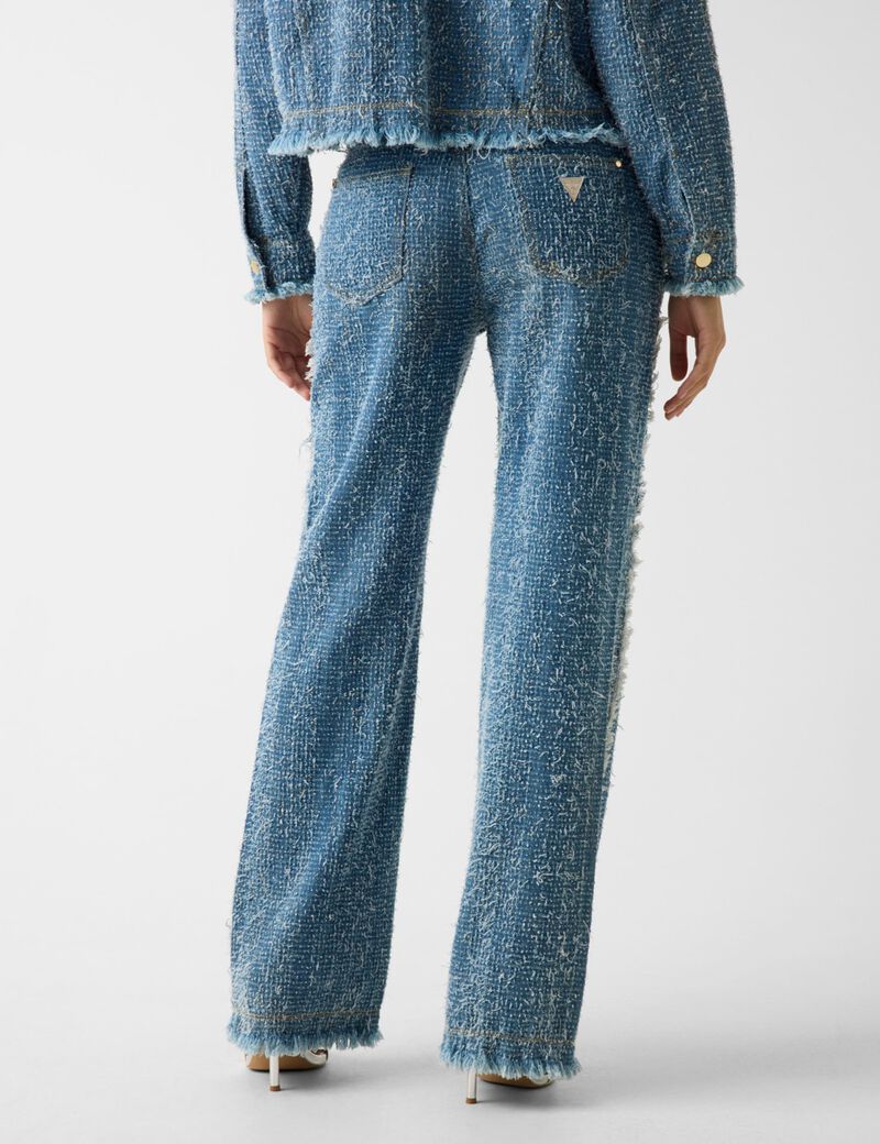 Wide-leg tweed jeans