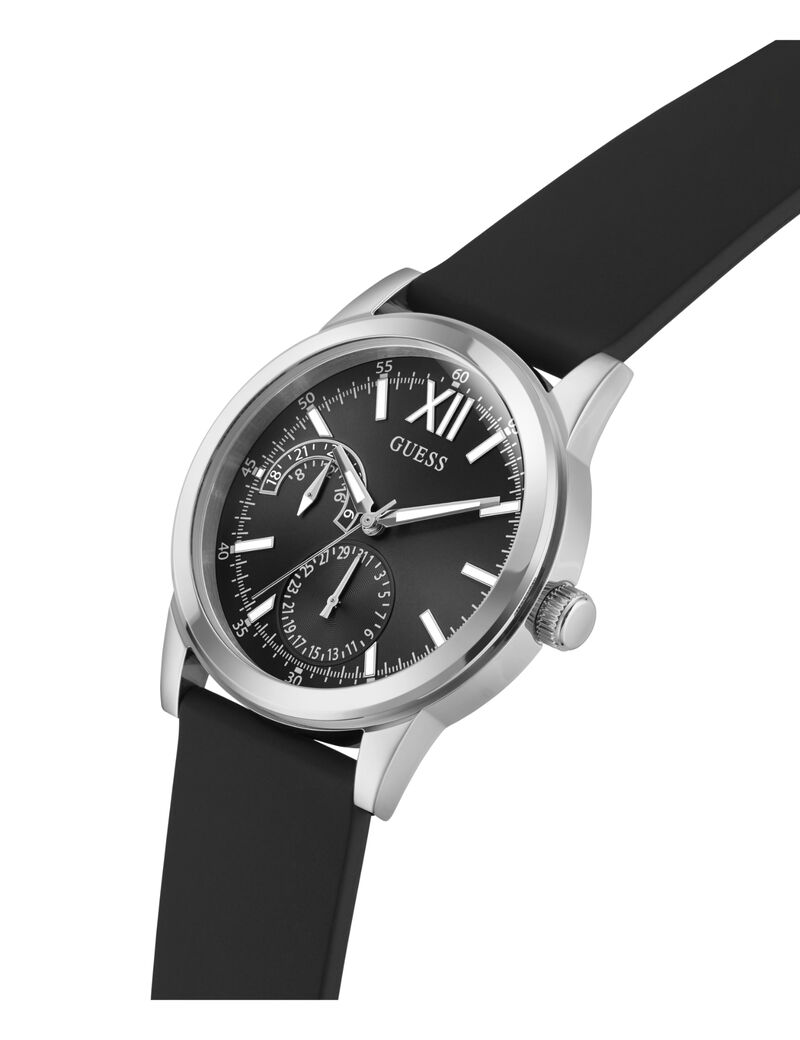 Mens Black/Gunmetal/Grey Round Analog Watch