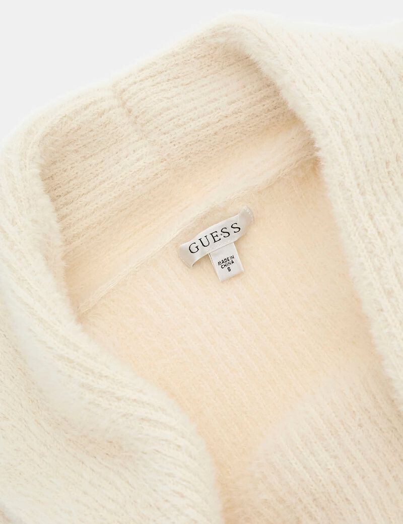 Fuzzy yarn relaxed fit cardigan