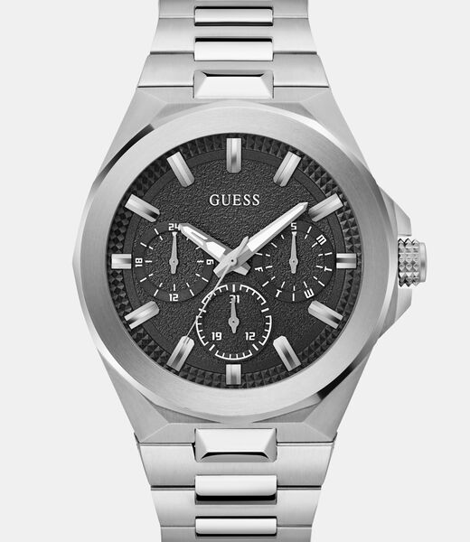Mens Silver Tone Multi-function Watch
