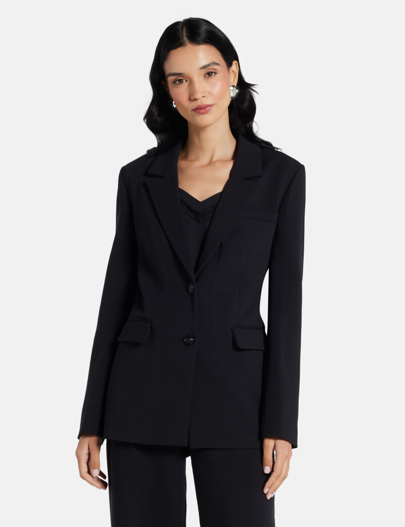 guess flannel single breasted blazer