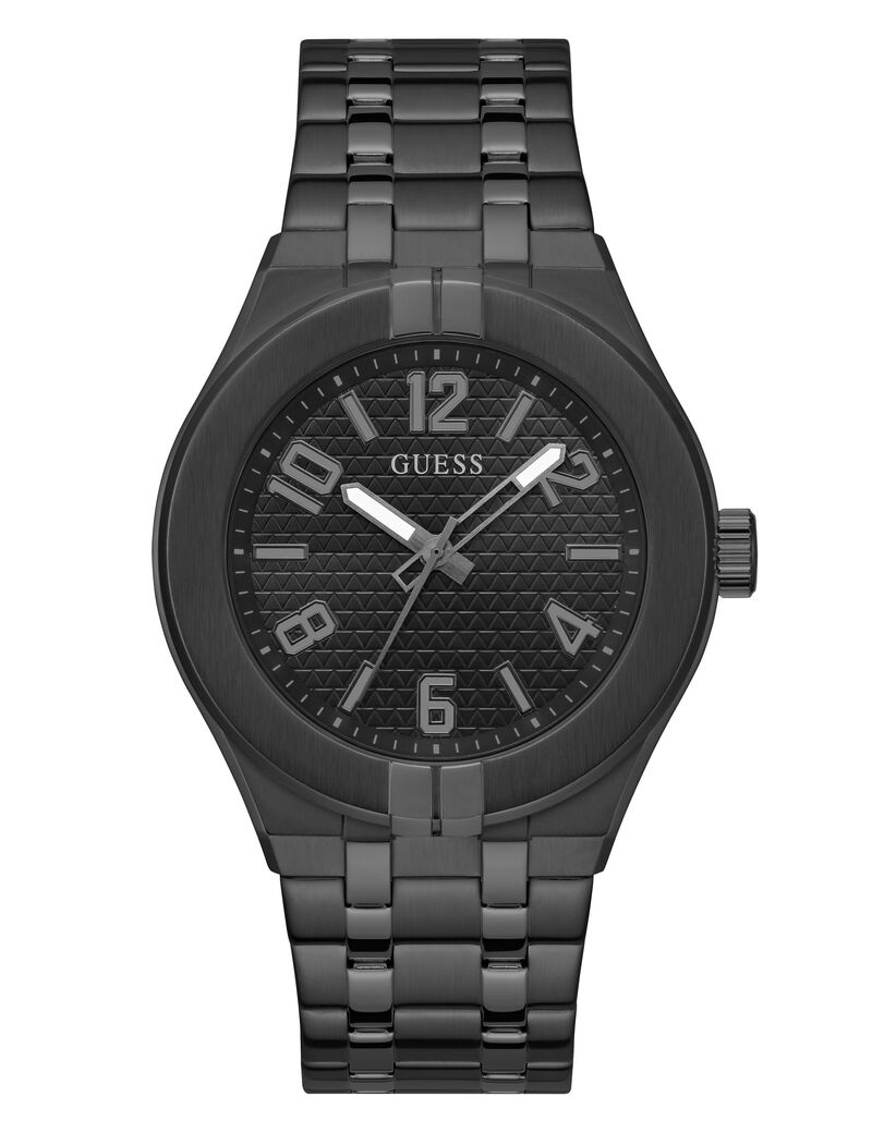 Black Quartz Analog Stainless Steel Watch