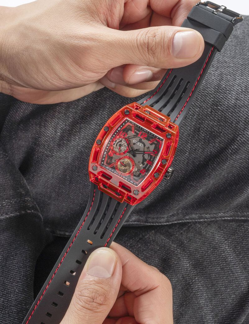 Black Quartz Analog Silicone Watch