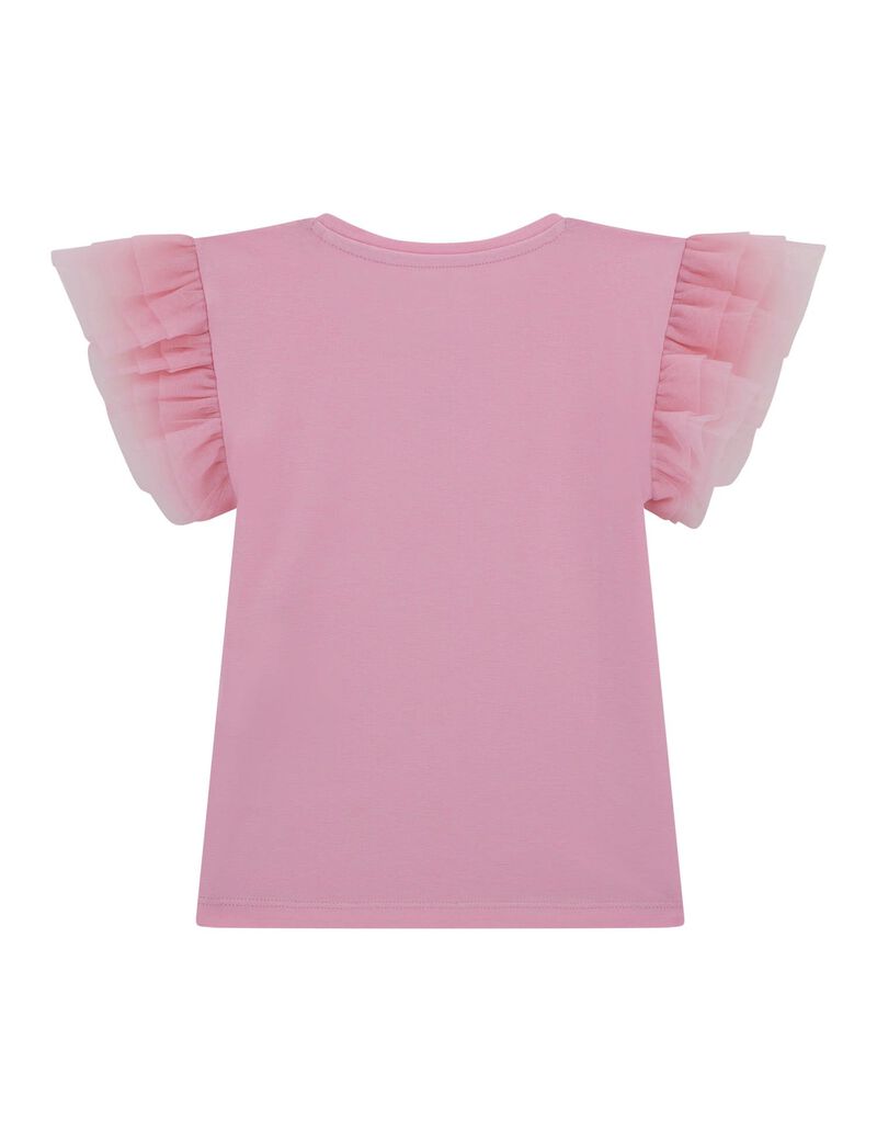Logo embroidered frill top