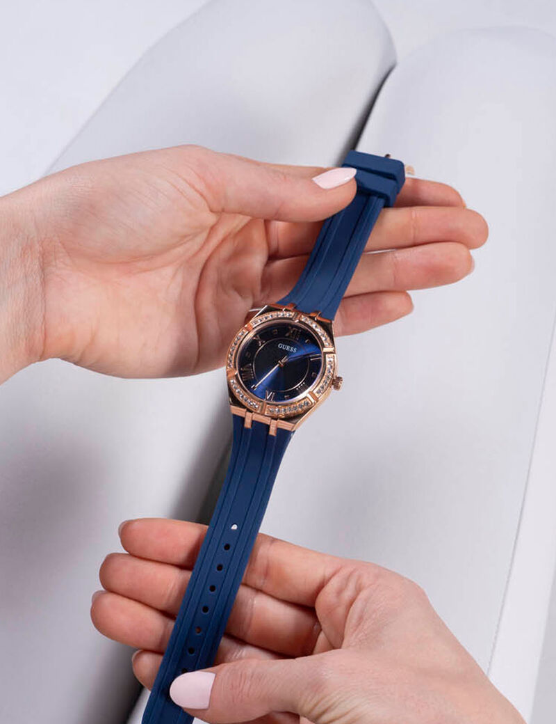 Rose Gold And Blue Ladies Watch