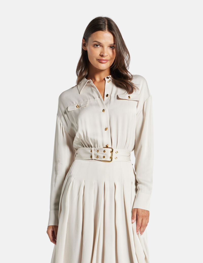 Marciano pleated long shirt dress