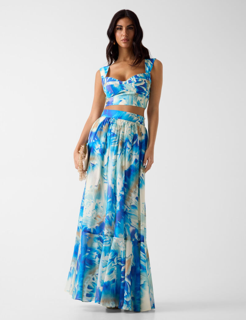 guess marciano printed bustier top