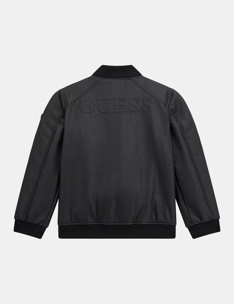 Faux leather bomber jacket
