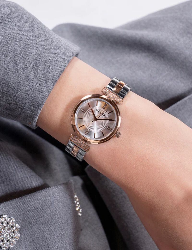 Ladies 2-Tone Rose Gold Tone Analog Watch
