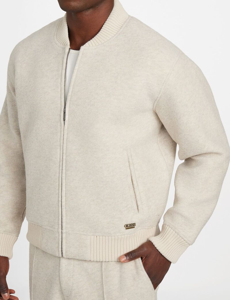 Wool-blend bomber jacket