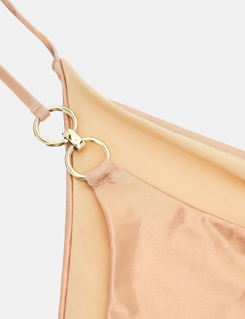 Stretch velvet string bikini bottoms