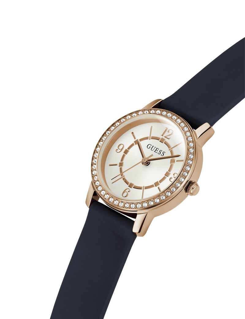 Navy Rose Gold Tone Analog Watch