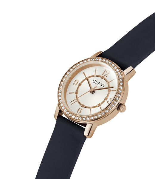 Navy Rose Gold Tone Analog Watch