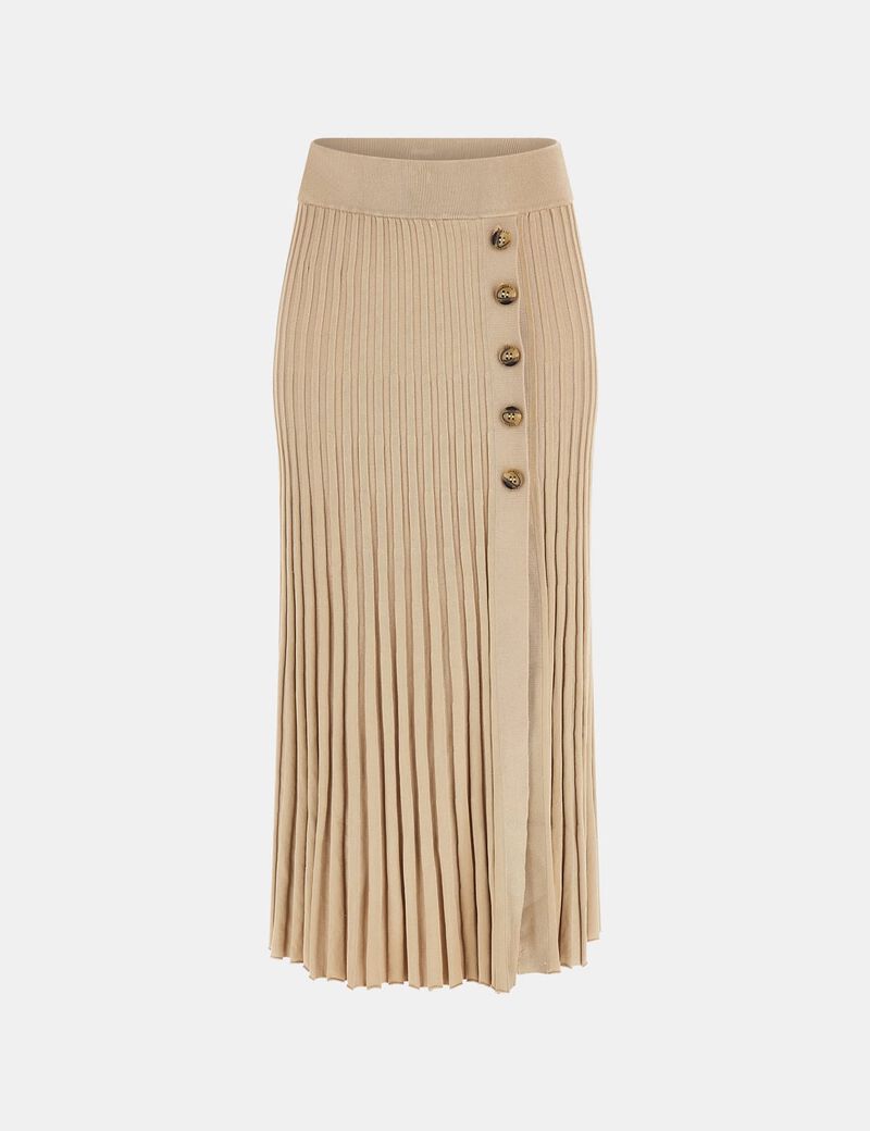 Pleated Long Sweater Skirt