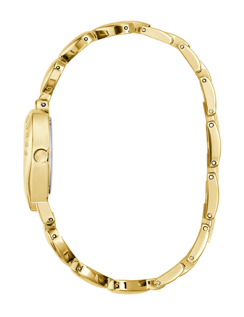 Ladies Yellow Gold Tone Heart Analog Watch