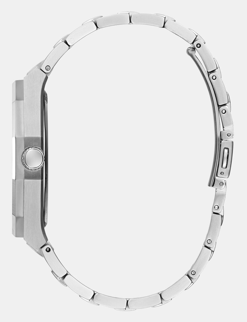 Steel analogue watch