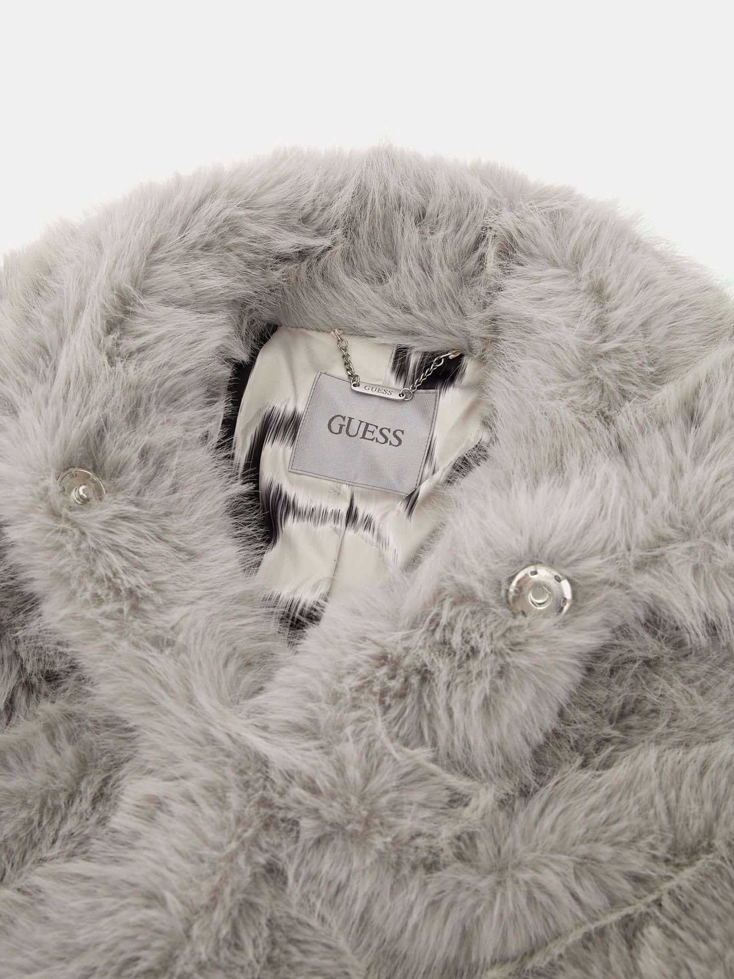 Guess faux fur bomber jacket online
