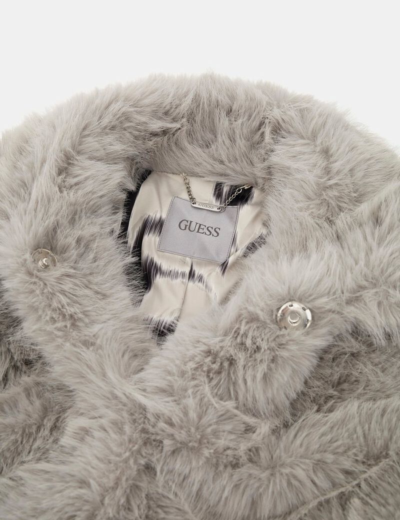Faux fur bomber jacket