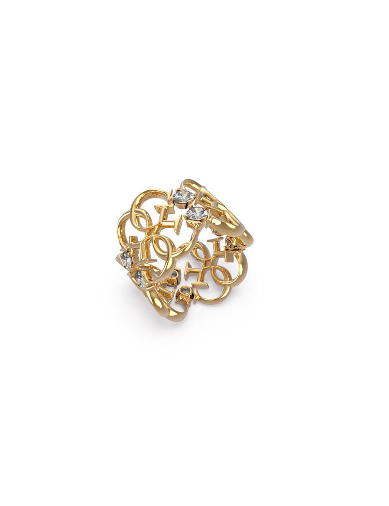 18Mm Multi 4G Logo Ring Yellow Gold