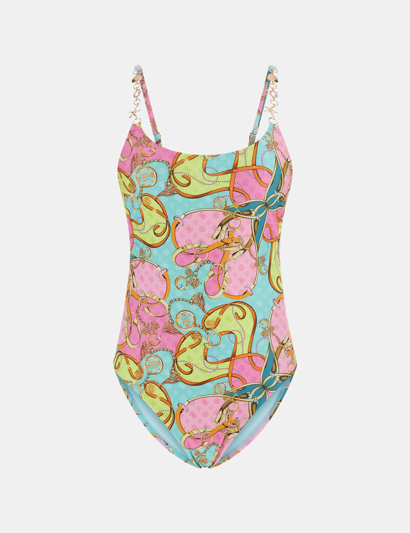 Printed one-piece swimsuit