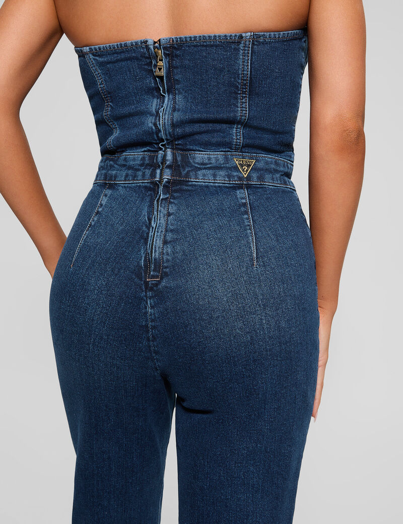 Flare denim jumpsuit