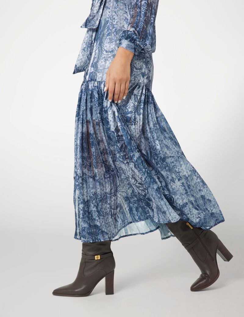 فستان جورجيت طويل مطبوع