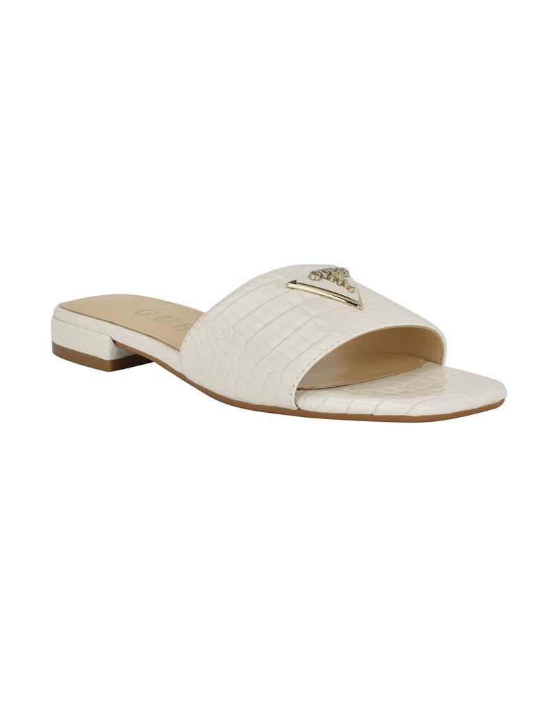 Tamsey croc embossed slides