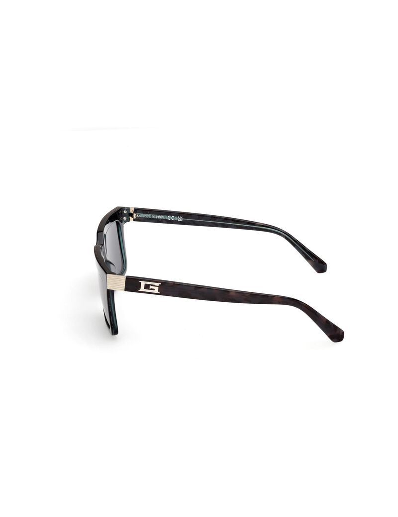 Square dark green sunglasses