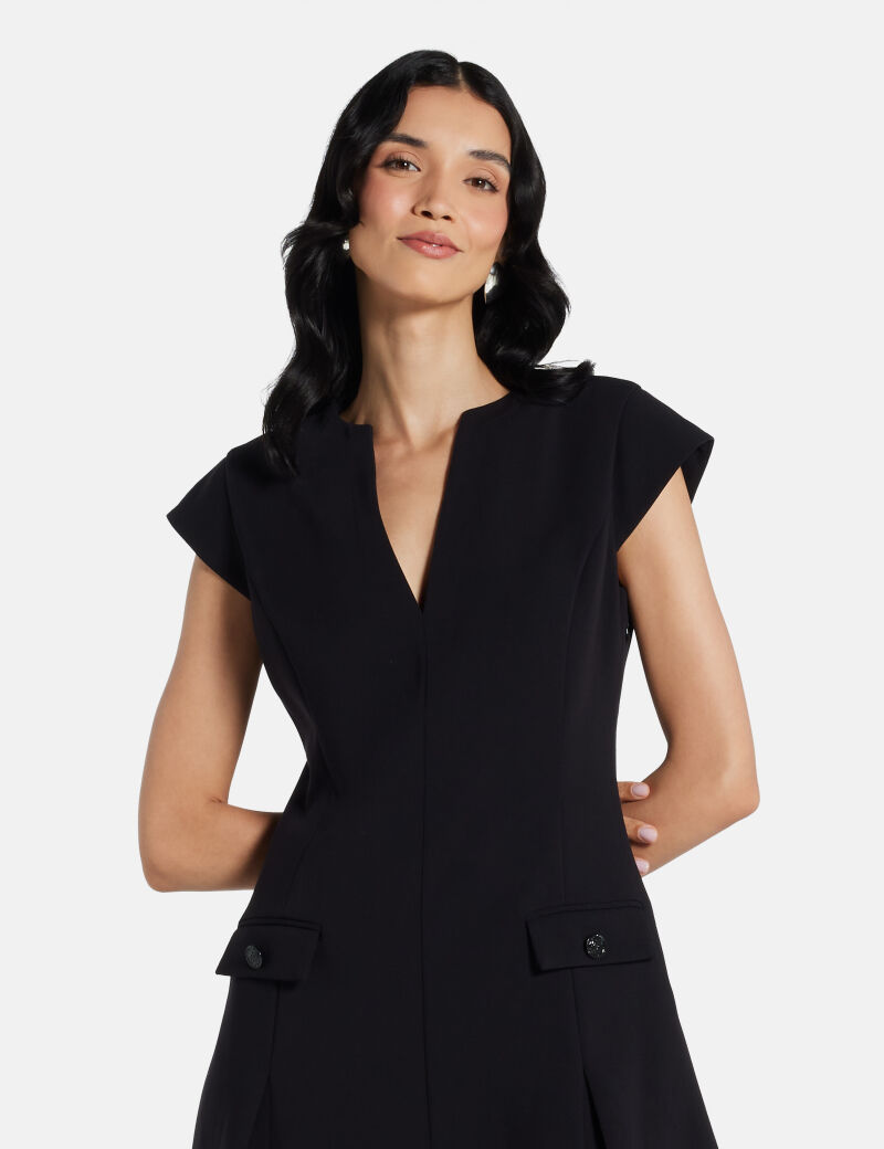 Flannel fit-and-flare mini dress