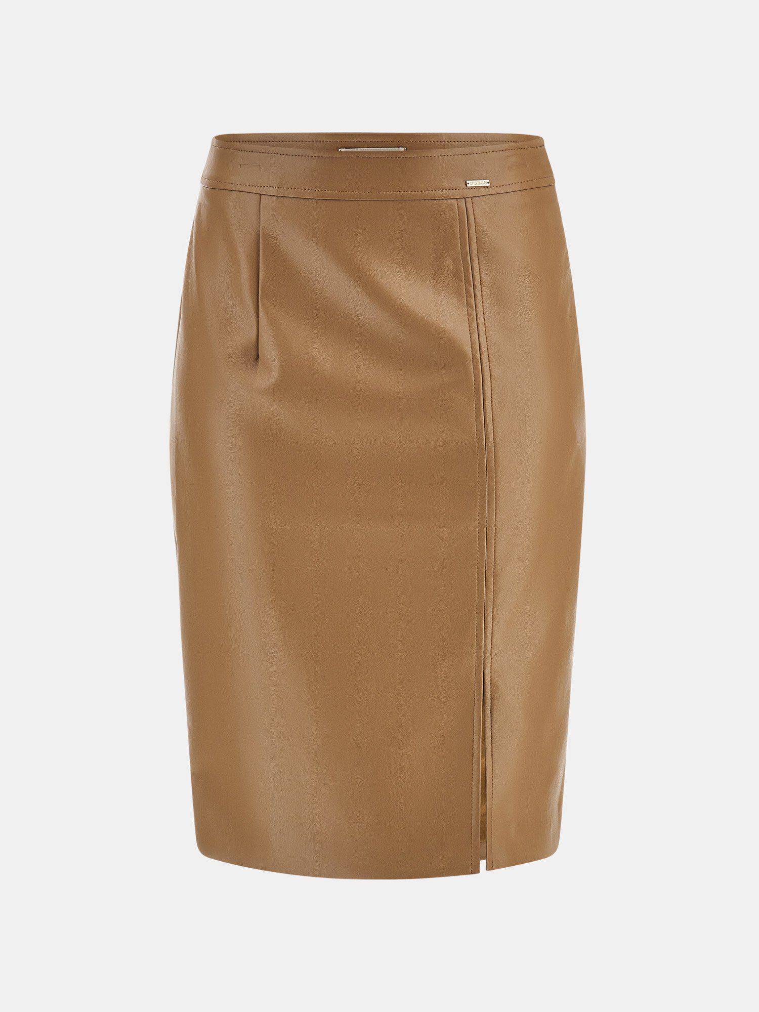 Faux leather midi skirt tan hot sale