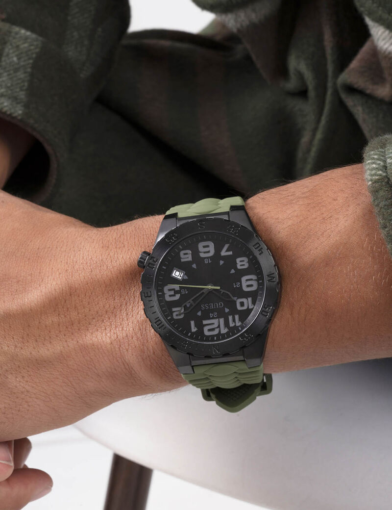 Olive And Black Multifuction Watch