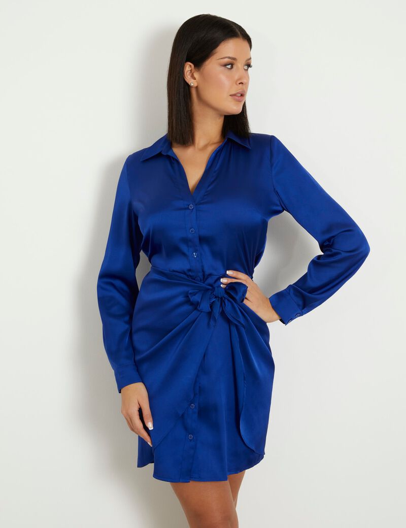 Satin chemisier dress