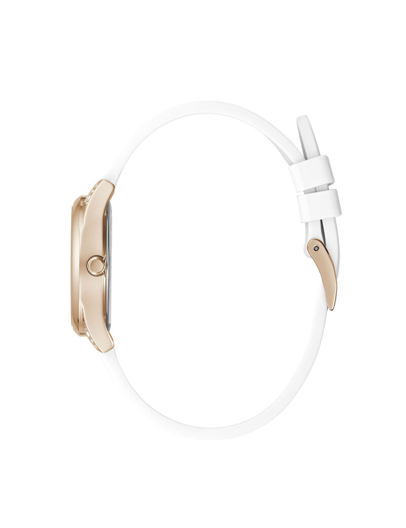 Rose Gold And White Analog Watch