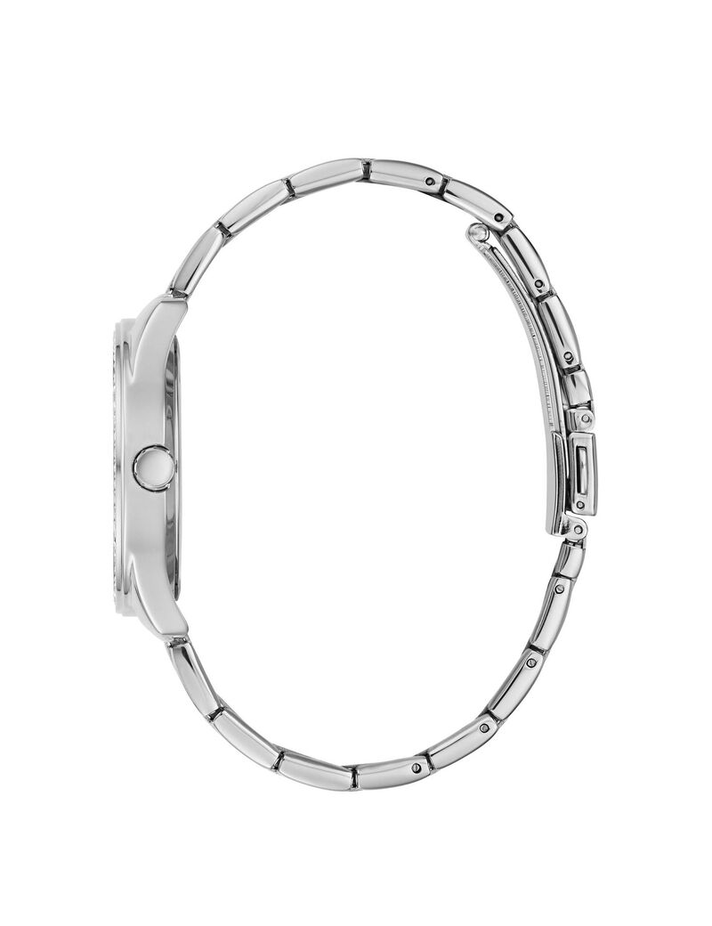 Silver Glitter Logo Watch