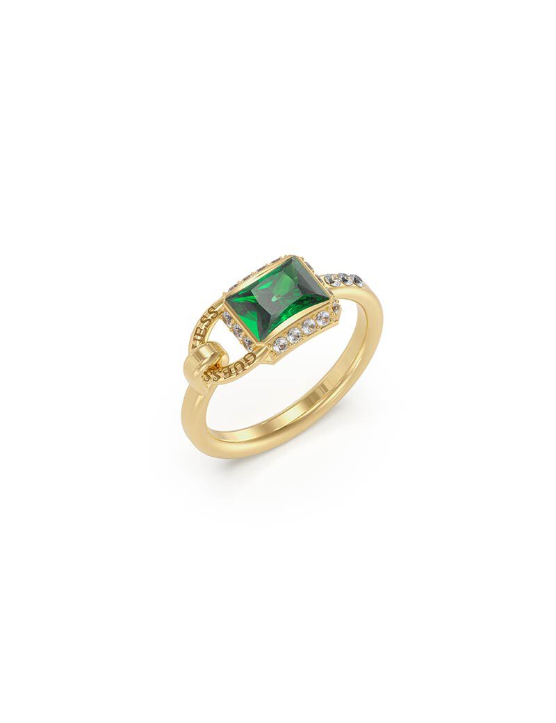 Emerald Padlock Ring Gold