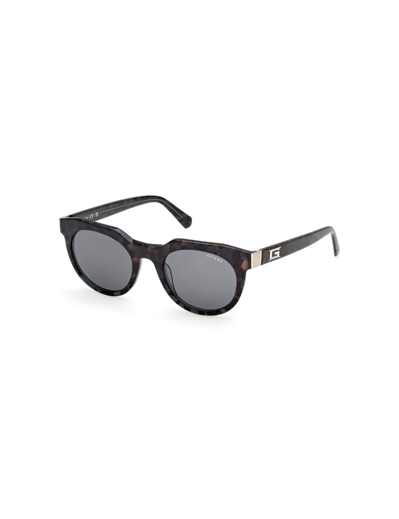 Round dark green sunglasses