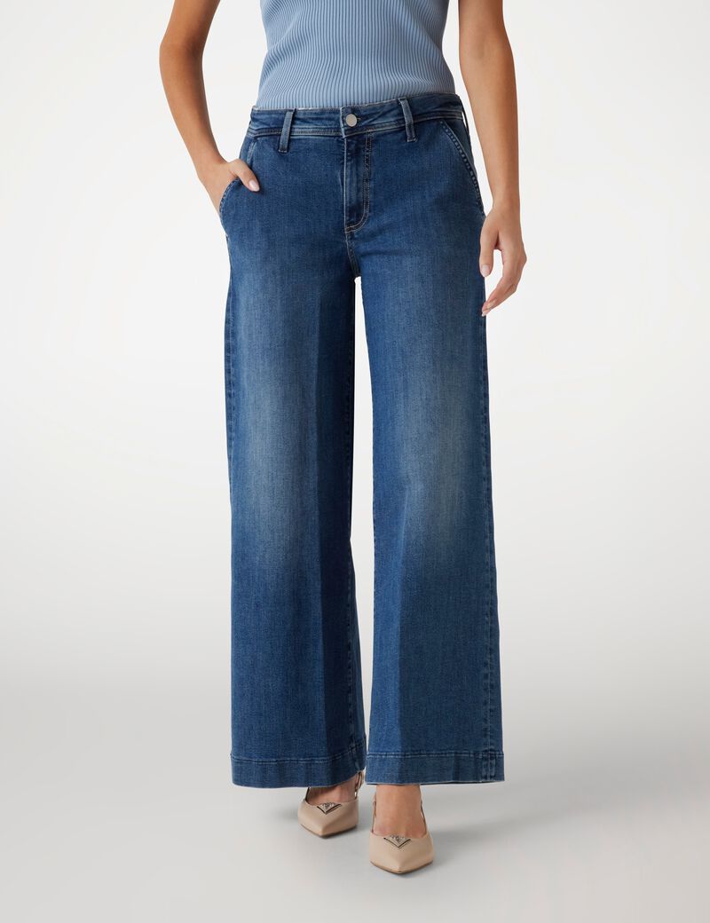 Zoya wide-leg denim pants