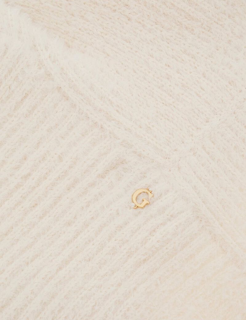 Fuzzy yarn relaxed fit cardigan
