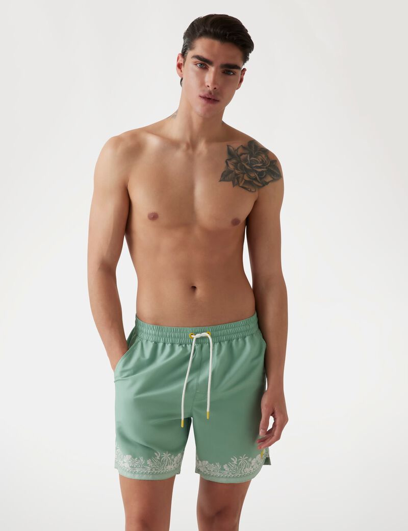 Twill swim trunks