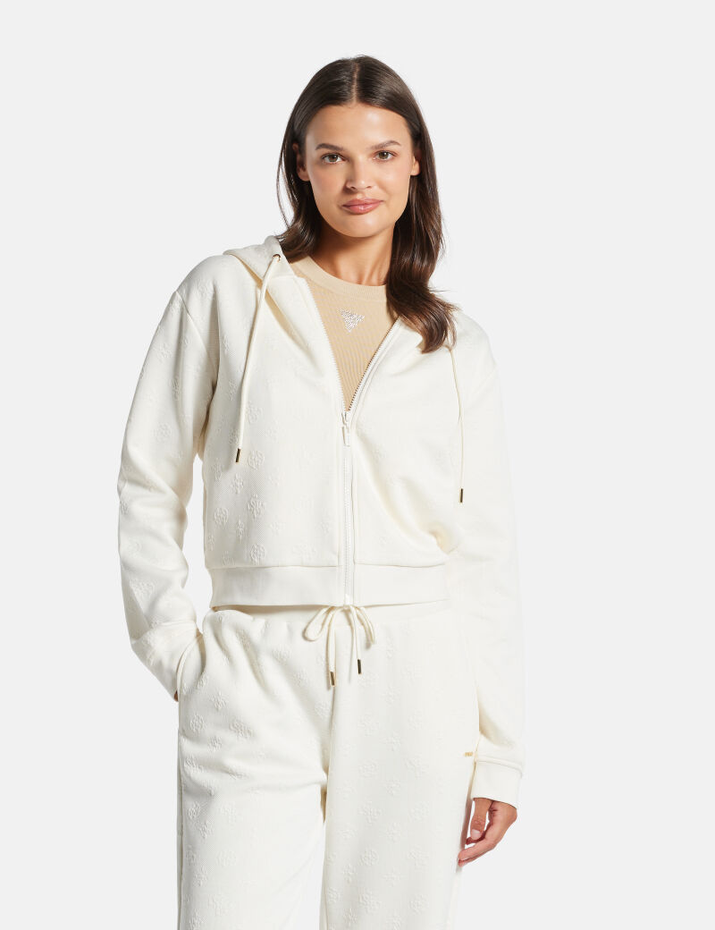 All-over logo full zip hoodie