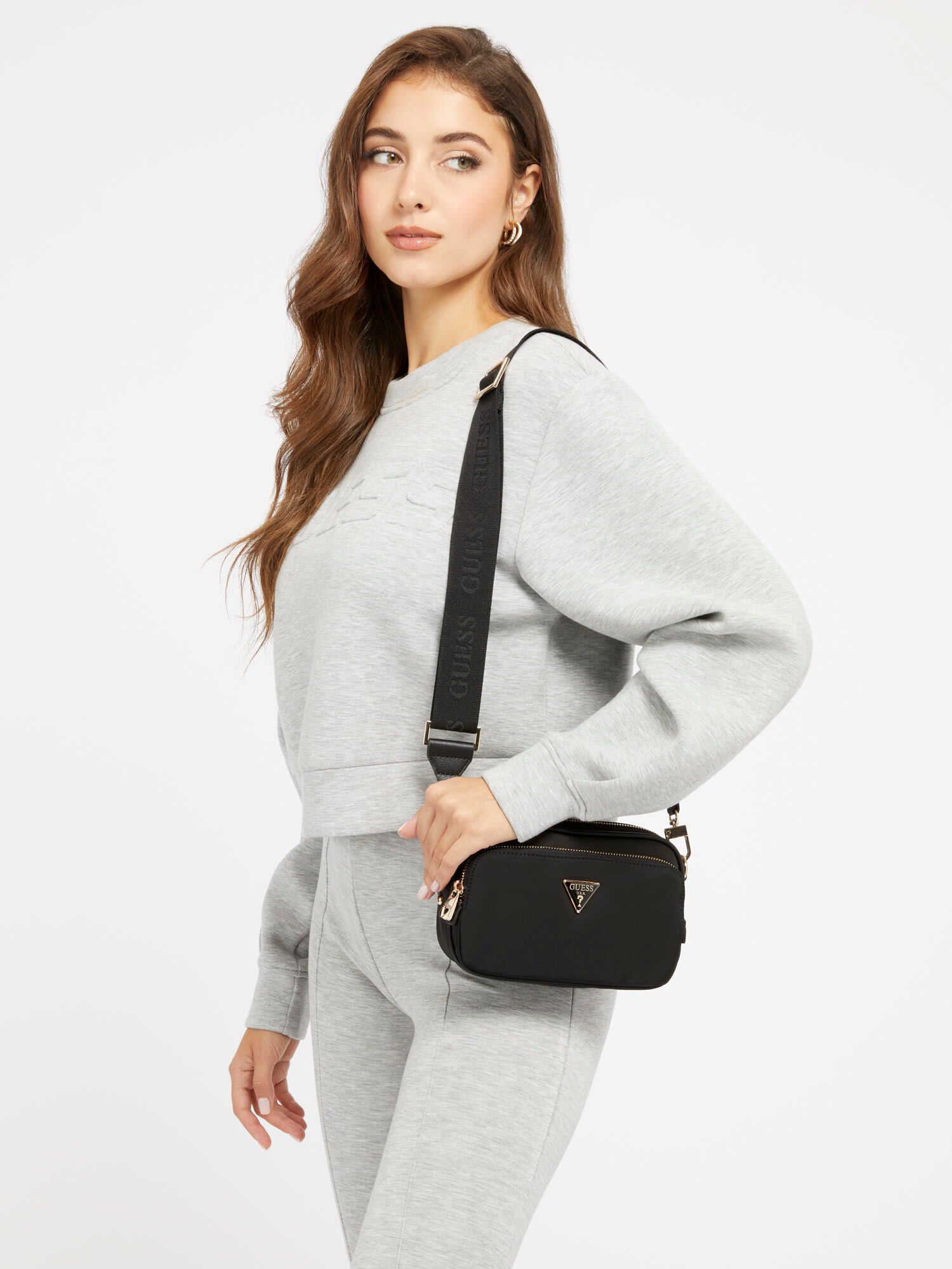 Shop GUESS Online Gemma saffiano mini crossbody
